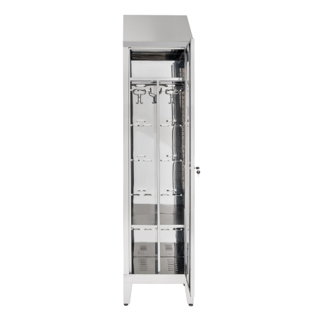 Armadio Spogliatoio in Acciaio Inox con Divisorio Sporco/Pulito - 1 vano - Dim. 50x40x215H cm.