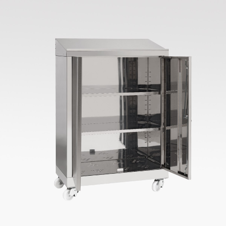 Scrivimpiedi Acciaio Inox (su Ruote) - AISI304 / cm.80x40x115h