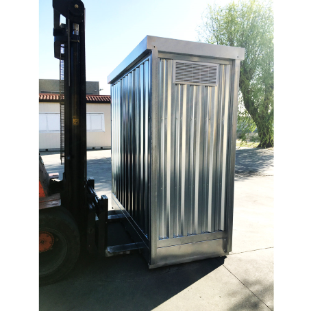 Box in lamiera zincata con vasca di raccolta/ cm. L.517xP.168xH.247