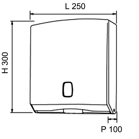 Distributore asciugamani in carta piegati a C,Z, M cap.tà 400 pz. cm. 25x10x30