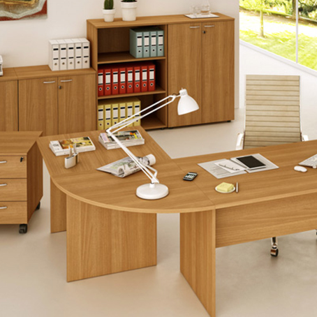 Angolo unione scrivanie ufficio VIRGO / cm. 80x80 ROVERE