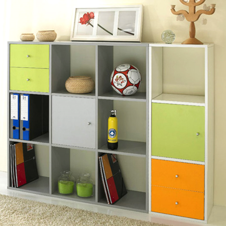 Libreria a 3 caselle per ufficio RAINBOW / cm. L.35xP.30xH.105 ROVERE
