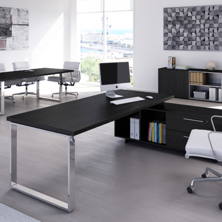Scrivania ufficio fianchi metallo GRACE / cm. L.180xP.90xH.75 CILIEGIO