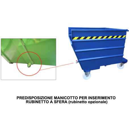 Benna ribaltabile inforcabile 490Lt. (1000Kg) Pronta Consegna 