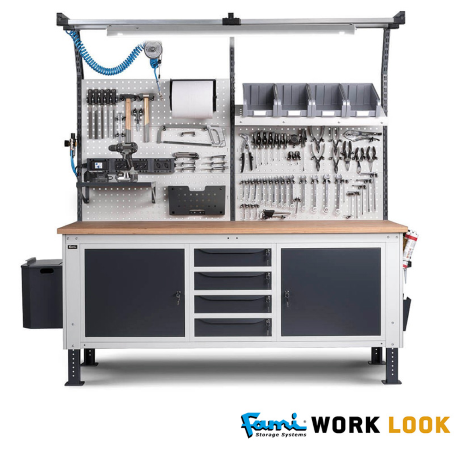 Binario con base in alluminio per parete banchi lavoro / mm. L.1000 – IDEAONE05185