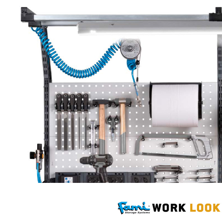 Supporti con binario per banco lavoro Grigio Ral 7016 / cm. L.150.P.70.H.30 – IDEAONE05148