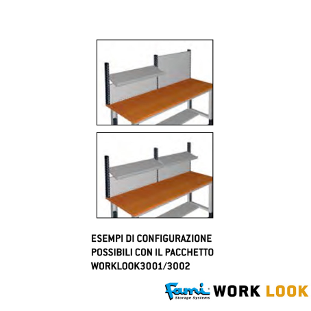 Parete attrezzata per banchi lavoro / cm. L.300xH.60 – WORKLOOK3002