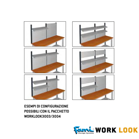 Parete attrezzata per banchi lavoro / cm. L.300xH.95 – WORKLOOK3004