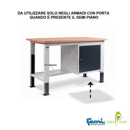 Fondo di chiusura inferiore per cassettiere banco FAMI WORK / cm. L.60xP.60