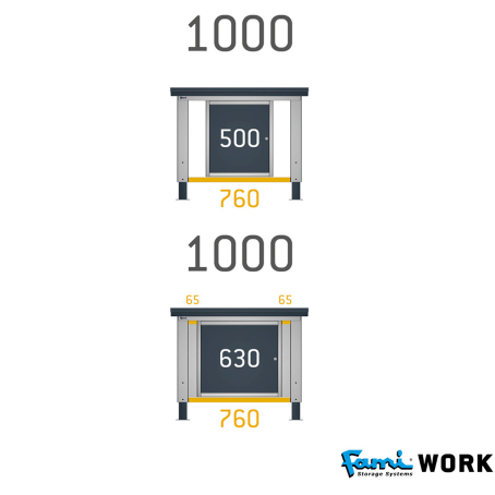 Semipiano aggiuntivo per banchi da 100 cm FAMI WORK / cm. L.75 – IDEAONE06067