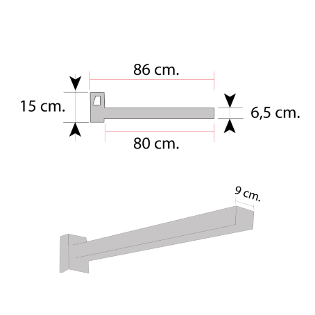 Braccio Cantilever One / cm. L.80 (Kg.400)