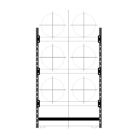 Scaffale per fusti con vasca / 6 Fusti / cm.L.140xP.83xH.300