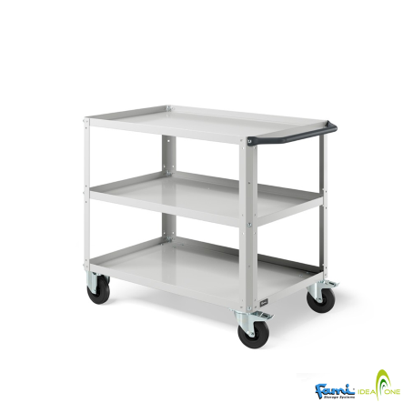 Carrello a 3 ripiani cm. L.100xP.60xH.85/300Kg/ruote 125
