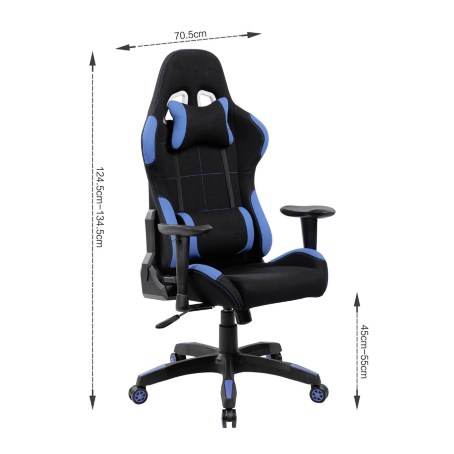 Sedia Gaming RACER: Ergonomica, Tessuto imbottito, Regolabile, 120 Kg -  ROSSO