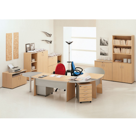 Scrivania da ufficio BLEND / cm. L.140xP.85xH.72 ACERO