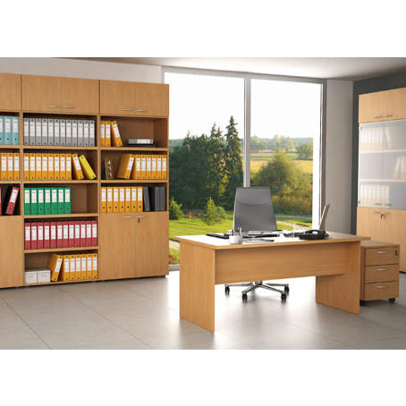 Armadio Ufficio ante vetro ORION / cm. L.90xP.45xH.200 ROVERE