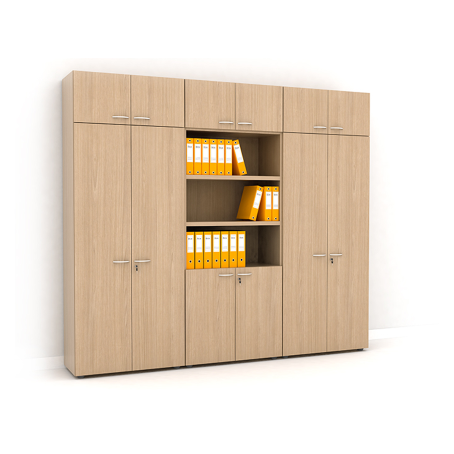 Armadio Ufficio ante vetro ORION / cm. L.90xP.45xH.200 ROVERE