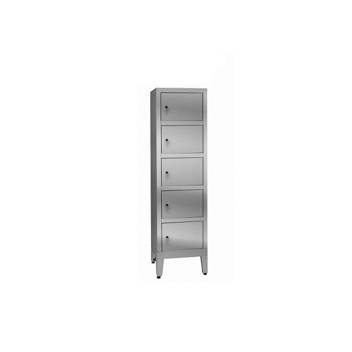 Armadio Porta oggetti in Acciaio Inox - 5 vani - Dim. 50x40x195H cm.