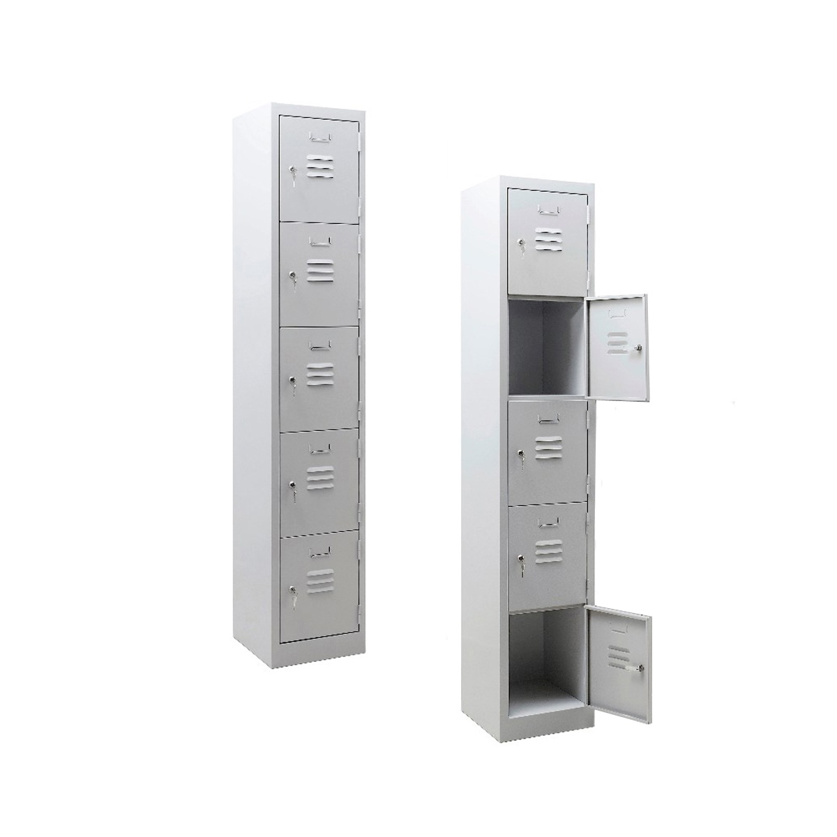 Armadio metallico a 5 Caselle Sovrapposte / cm.36,5x40x195H /