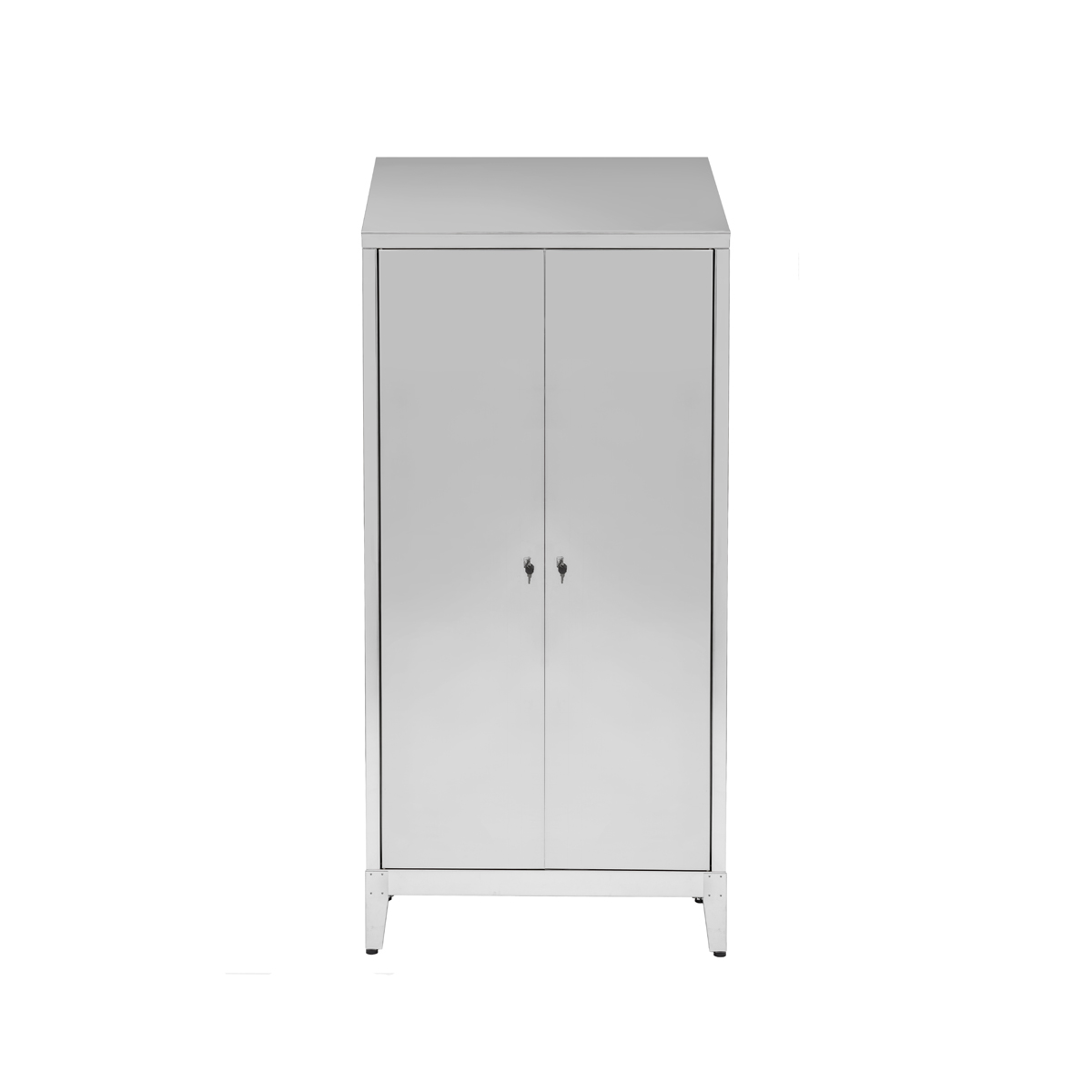 Armadio Spogliatoio in Acciaio Inox AISI 430 con Divisorio Sporco/Pulito - 2 vani - Dim. 95x40x215H cm.