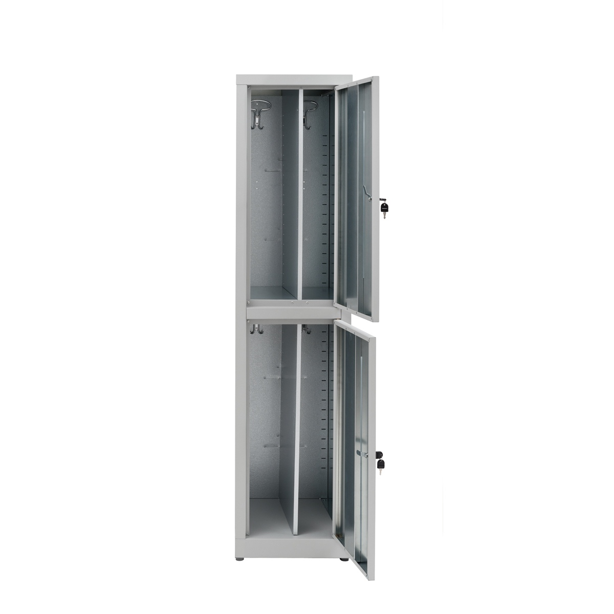 Armadio Spogliatoio Sporco/Pulito Zincoplastificato - 2 vani - Dim. 45x50x180H cm. Verde