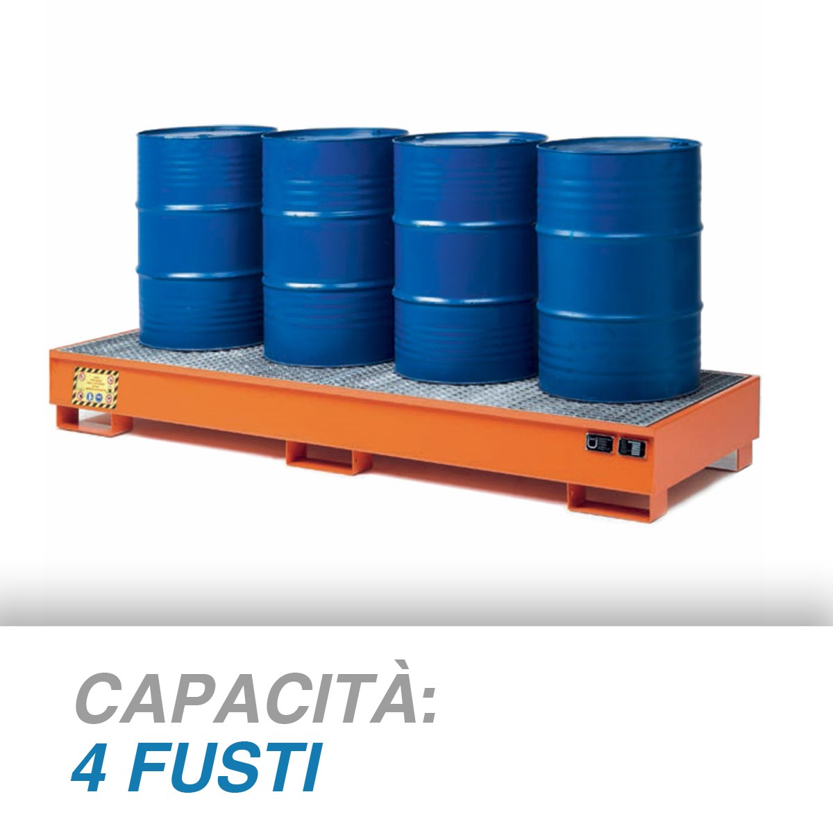 Vasca raccolta per 4 Fusti da 200 LT con grigliato