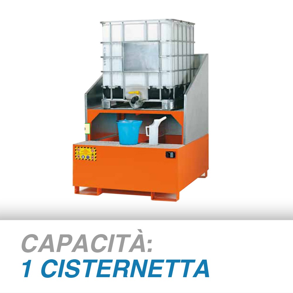 Vasca di raccolta e travaso con pareti per Cisternette 1000 LT