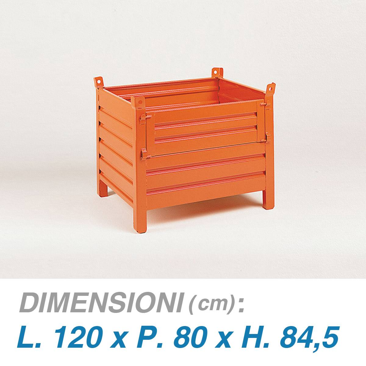 Contenitori metallici con sportello apribile - Dim.120x80x85 (800 KG)