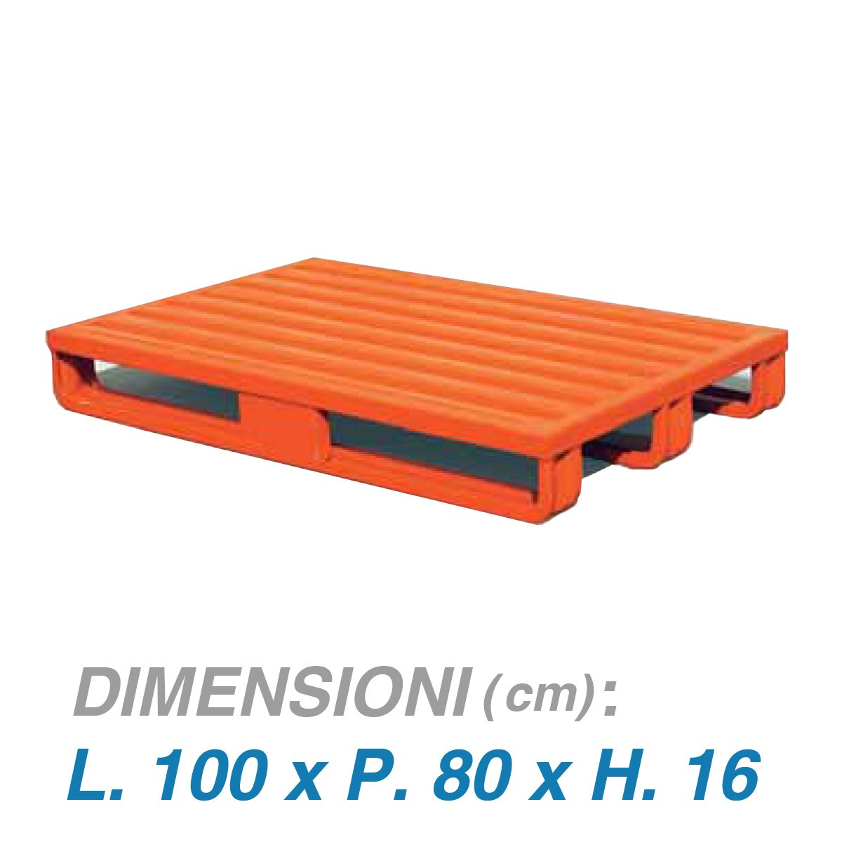 Pedana in metallo su 3 slitte - Dim. 100x80x16 - Portata: 2000 kg.