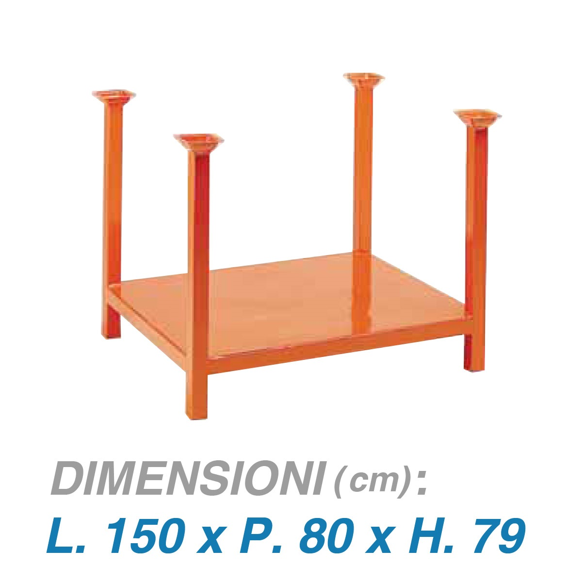 Pallet a montanti liberi Port. 1000 kg. cm. 150x80x79