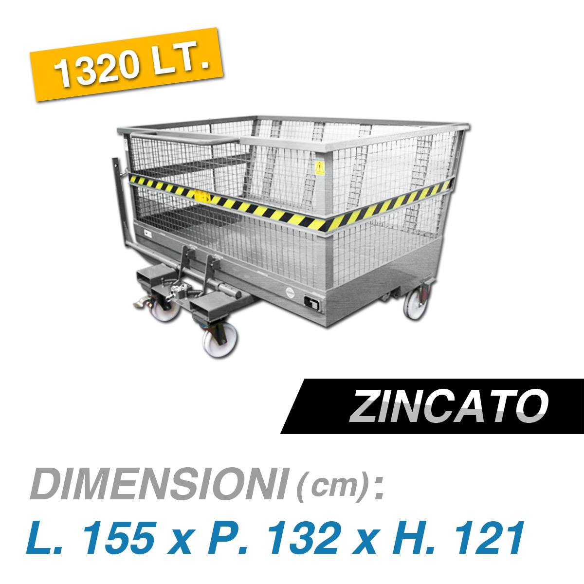 Contenitore - Benna ribaltabile / 1320Lt. / Portata 2000Kg
