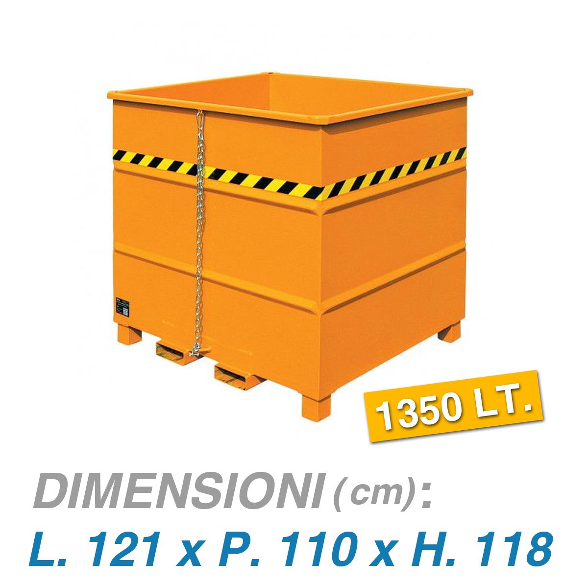 Contenitore - Benna ribaltabile / 1350Lt. / Portata 1500Kg