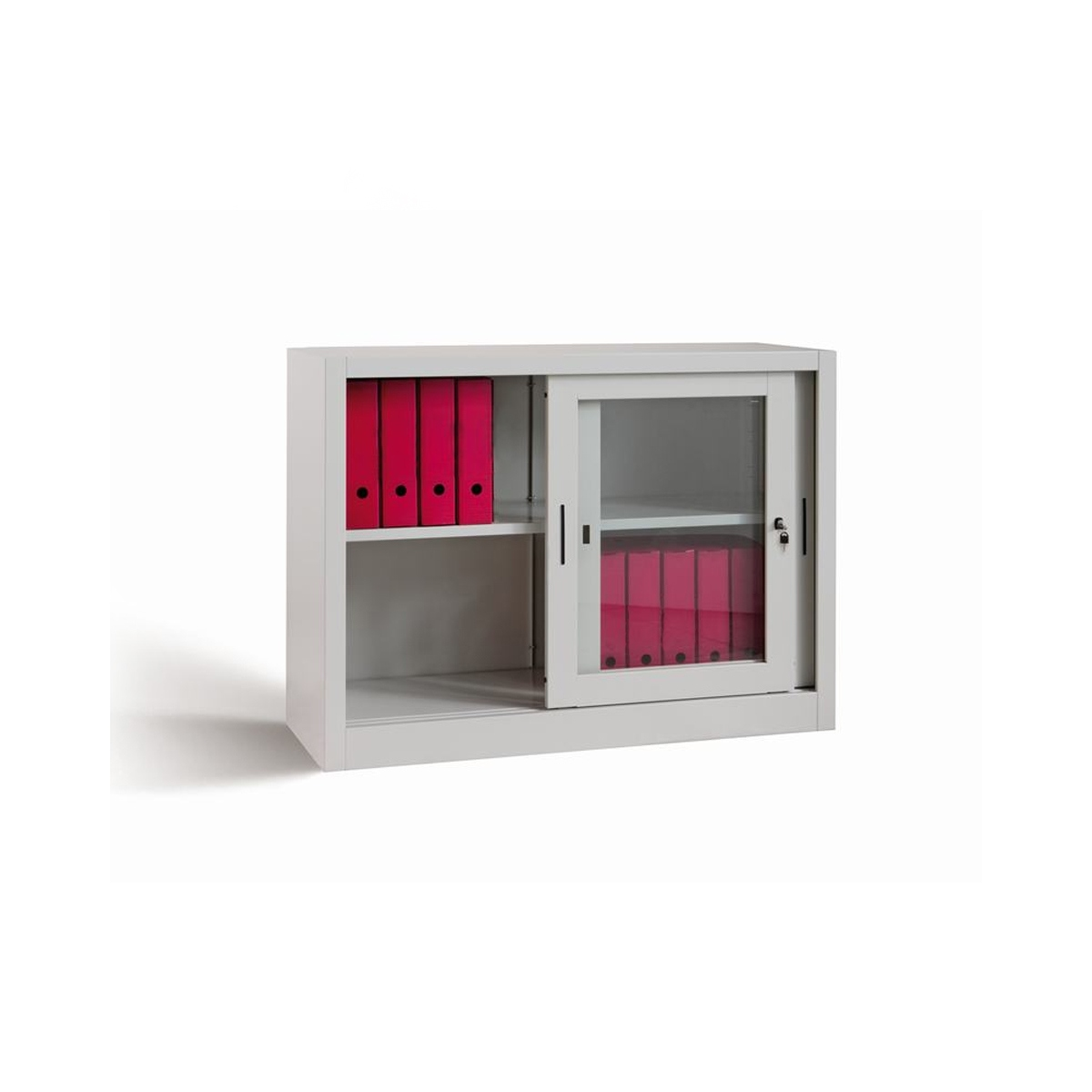 Sopralzo Armadio da Ufficio Ante in Vetro Nero - 120x45x85H cm