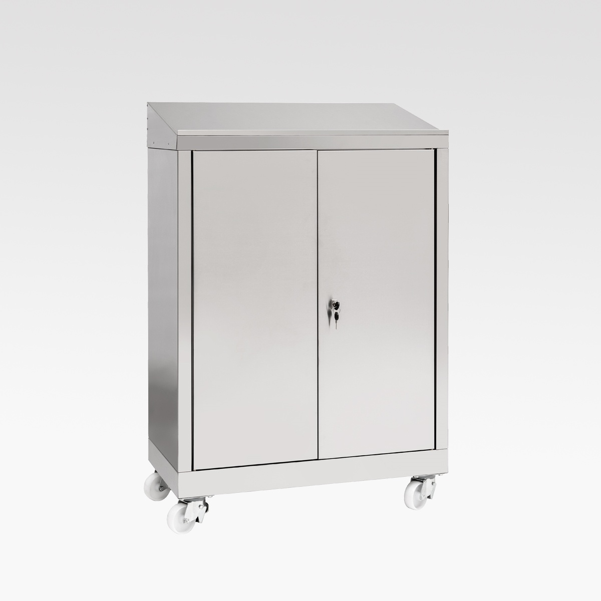 Scrivimpiedi Acciaio Inox (su Ruote) - AISI304 / cm.80x40x115h