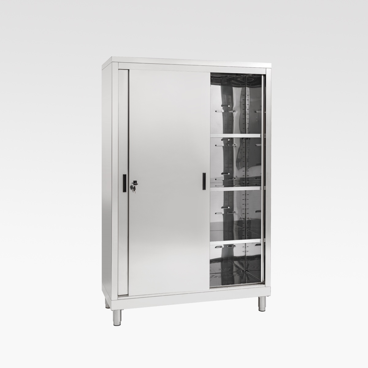 Armadio Inox Ante scorrevoli AISI430 / cm.L.160xP.70xH.200