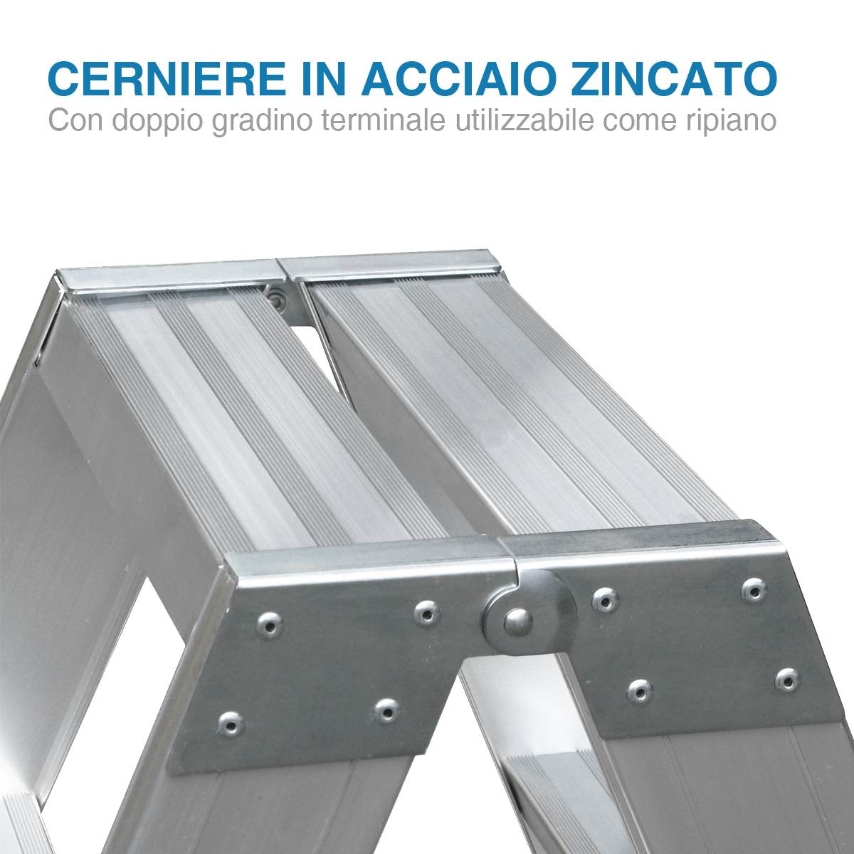 Sgabello professionale pieghevole a doppia salita - 2 gradini