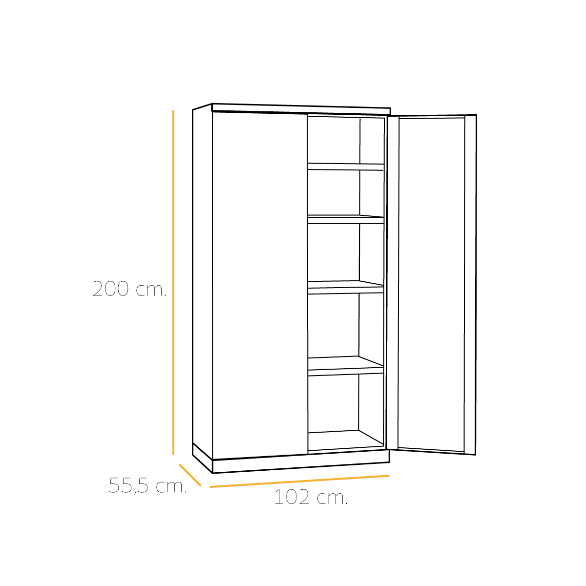 Armadio a 4 Ripiani  / cm.100x55x200h FAMI 