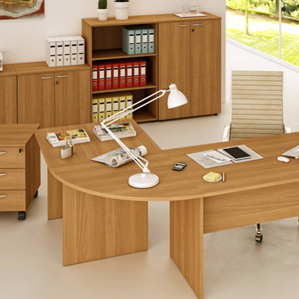 Angolo unione scrivanie ufficio VIRGO / cm. 80x80 ROVERE