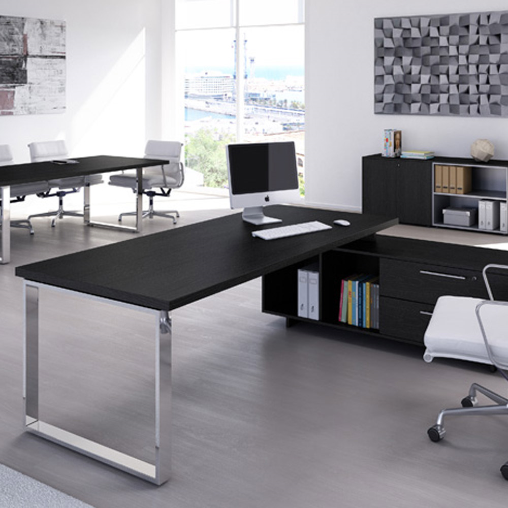 Scrivania ufficio fianchi metallo GRACE / cm. L.180xP.90xH.75 CILIEGIO