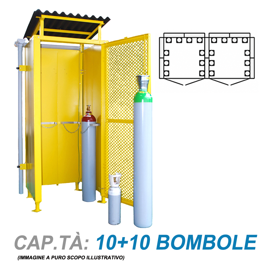 Deposito per bombole Gas (n.10+10 Bombole) cm. L.345xP.170xH.240