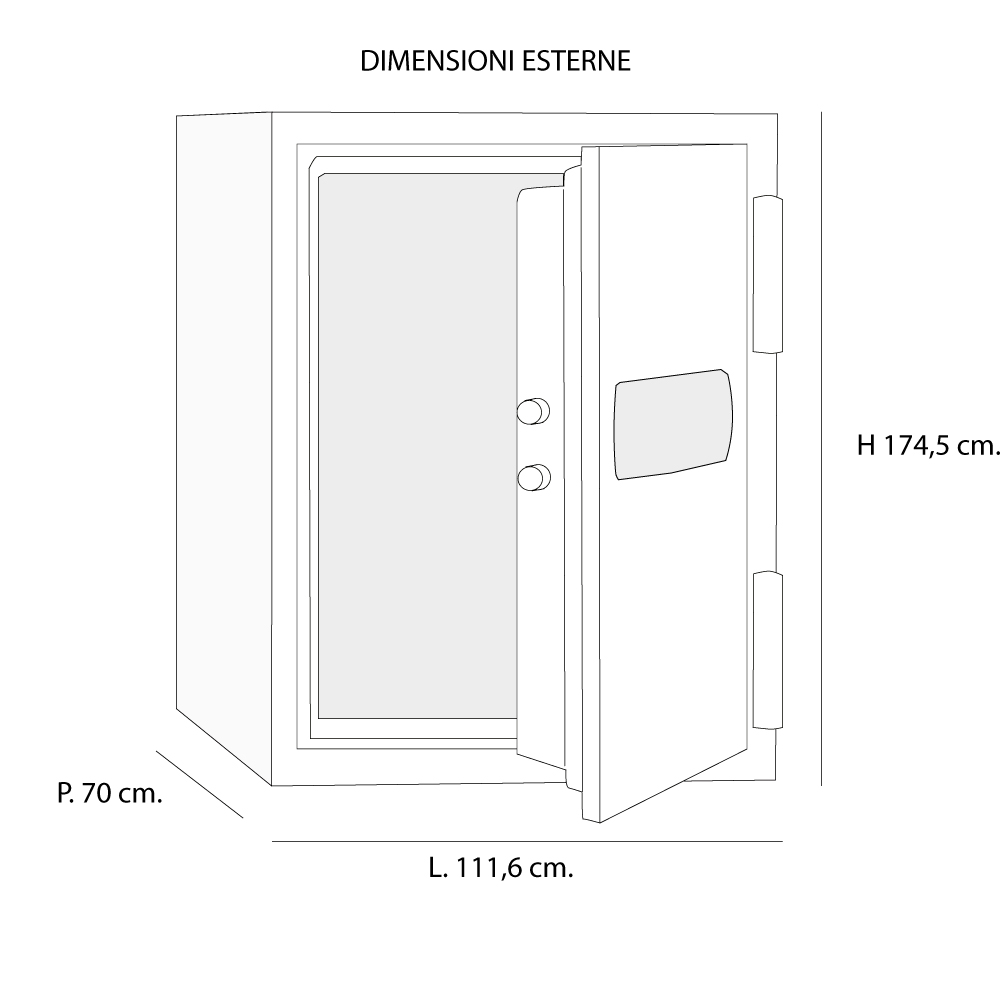 Armadi ignifughi per documenti cartacei combinazione elettronica / cm. L.110xP.70xH.175