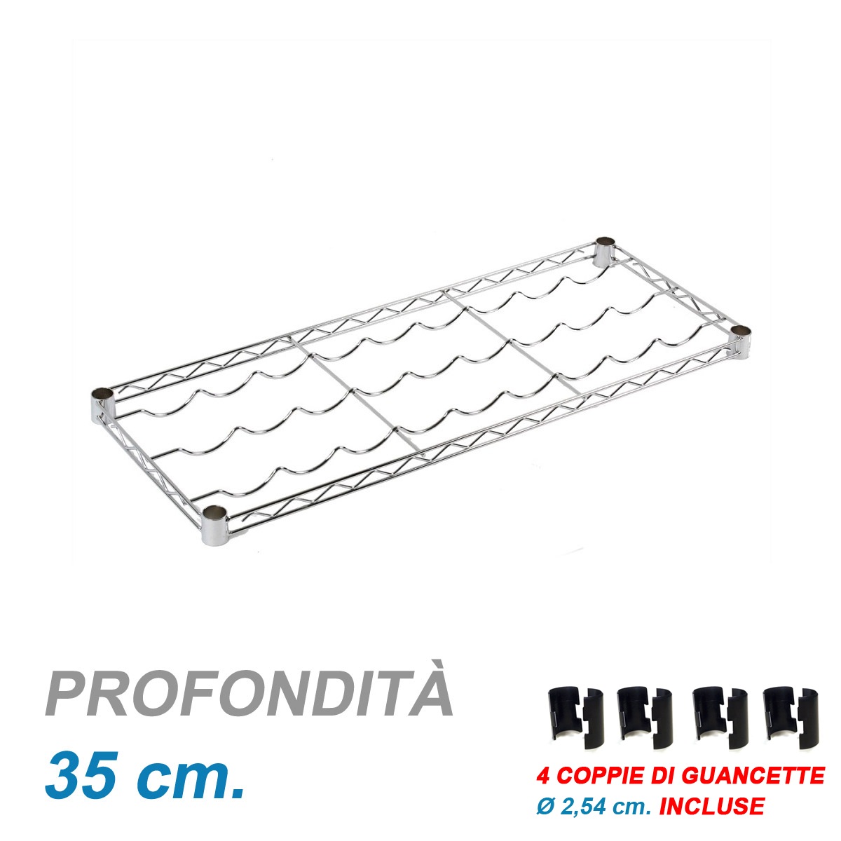  Ripiano cromato portabottiglie / Profondità cm. 35 