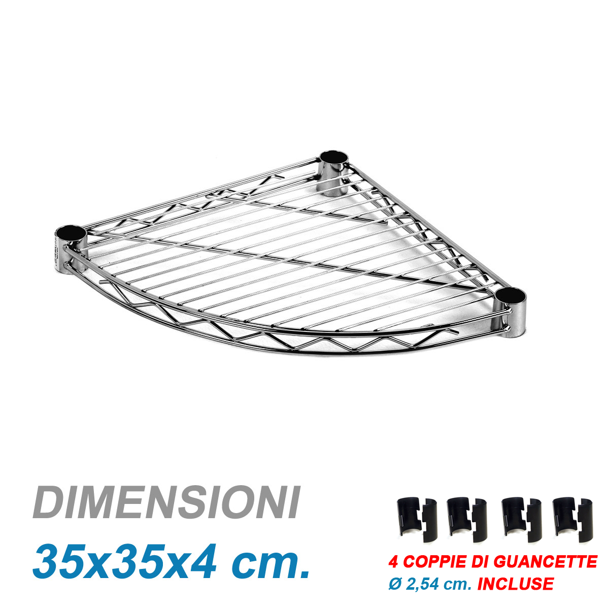 Ripiano triangolare stondato / cm. L.35xP.35xH.4