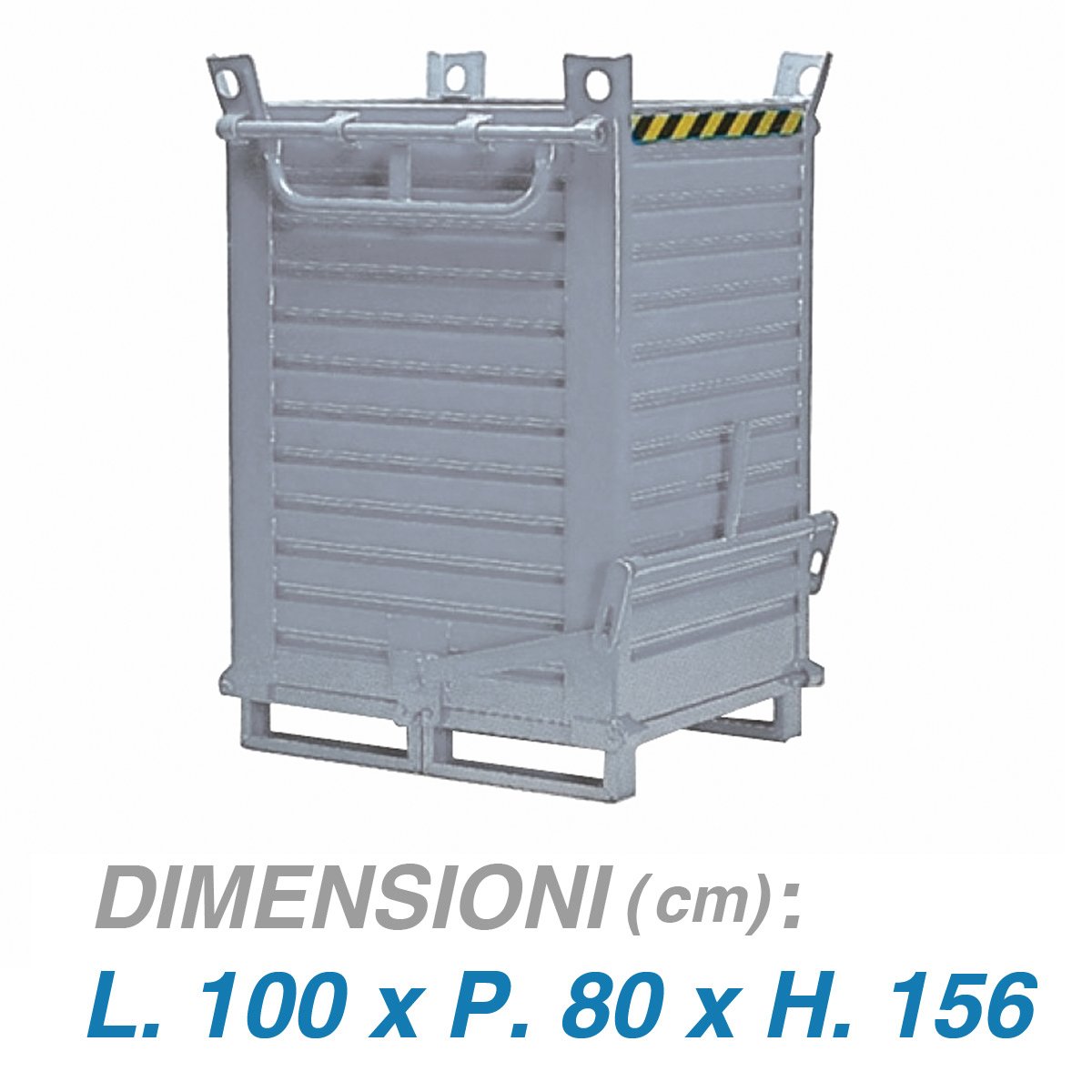 Contenitore Sfridi fondo apribile cm.100x80xH156(130)/2000Kg/1040Lt