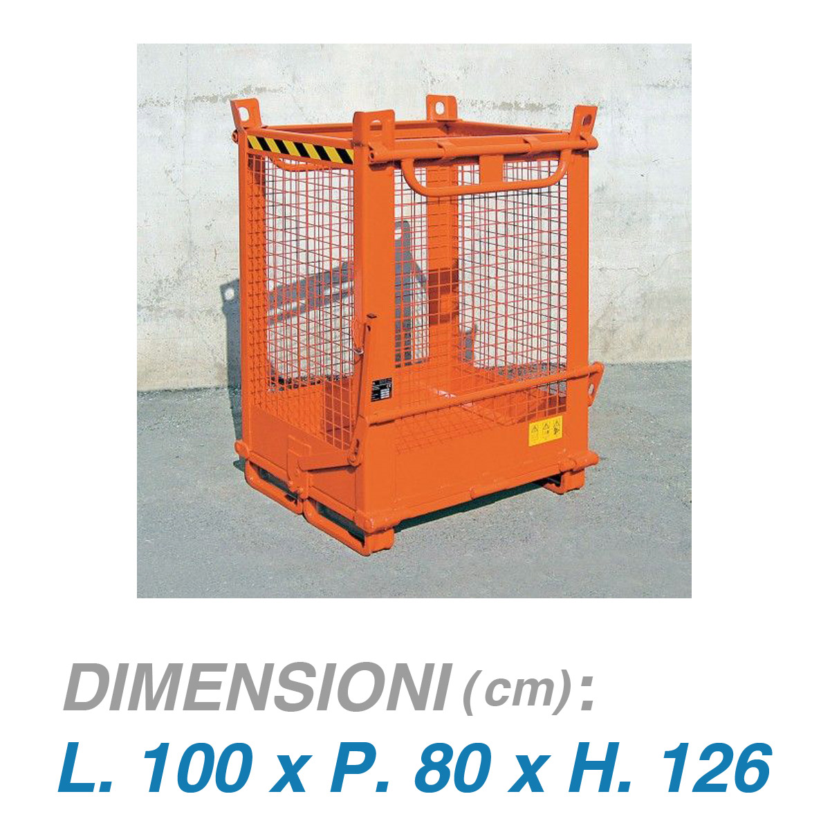 Contenitori in rete a fondo apribile cm. 100x80x126 - Portata: 2000 KG