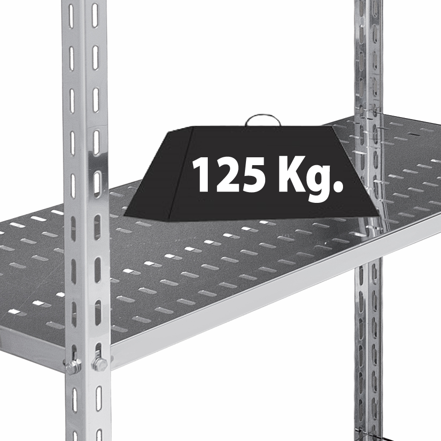 Scaffale in acciaio Inox - Rip. forato - cm. L.100xP.60xH.150