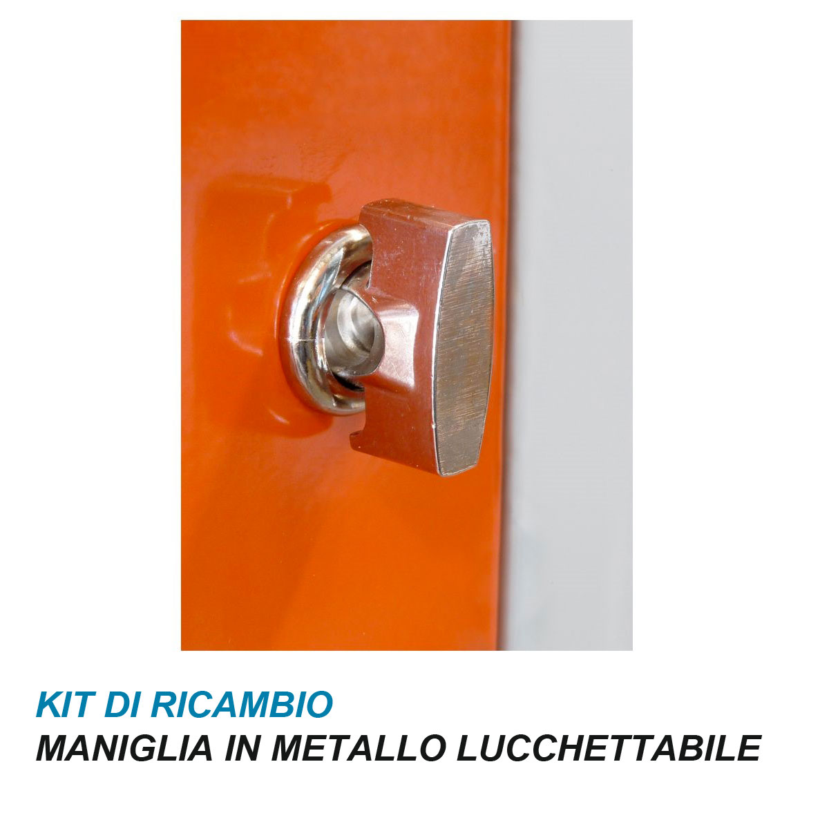 Maniglietta lucchettabile per anta per armadietti spogliatoio (RICAMBIO)