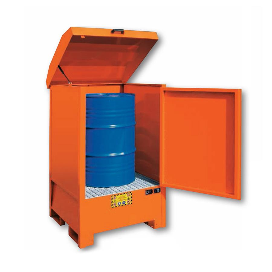 Vasca Deposito per esterno 1 Fusto liquidi infiammabili e inquinanti /cm.L.87xP.87xH.160