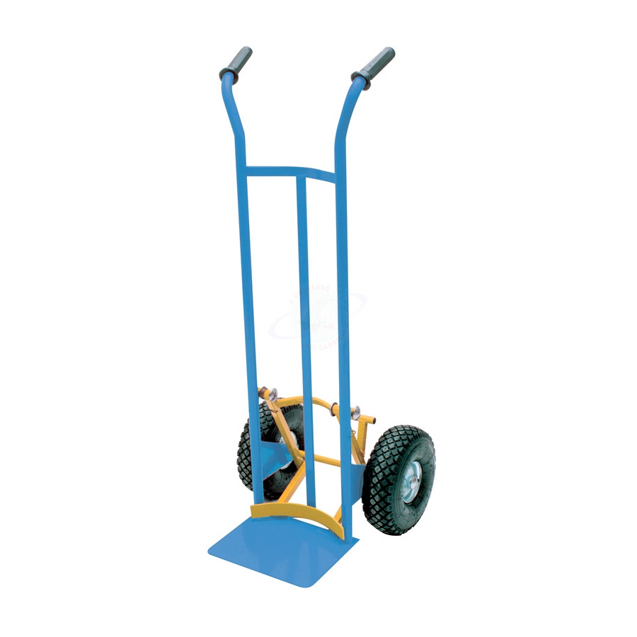 Carrellino trasporto scarica facile ruote pneumatiche / Portata 200Kg