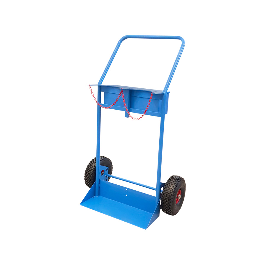 Carrello portabombole biposto lt.40/50 con ruote pneumatiche e maniglione